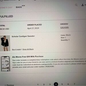 ALO Yoga Black Cardigan Sweater